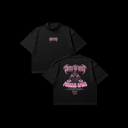 DEATH BY BASS TEE - PINK ON BLACK