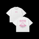DEATH BY BASS TEE - PINK ON WHITE