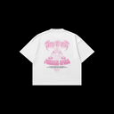 DEATH BY BASS TEE - PINK ON WHITE